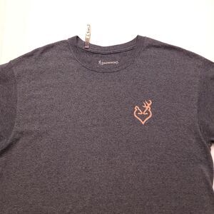 Browning Casual Crew Neck Short Sleeve Graphic T Shirt Mens Size Large L Gray